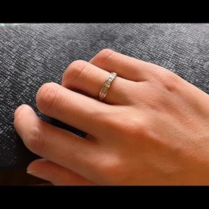 14k channel set baguette diamond ring